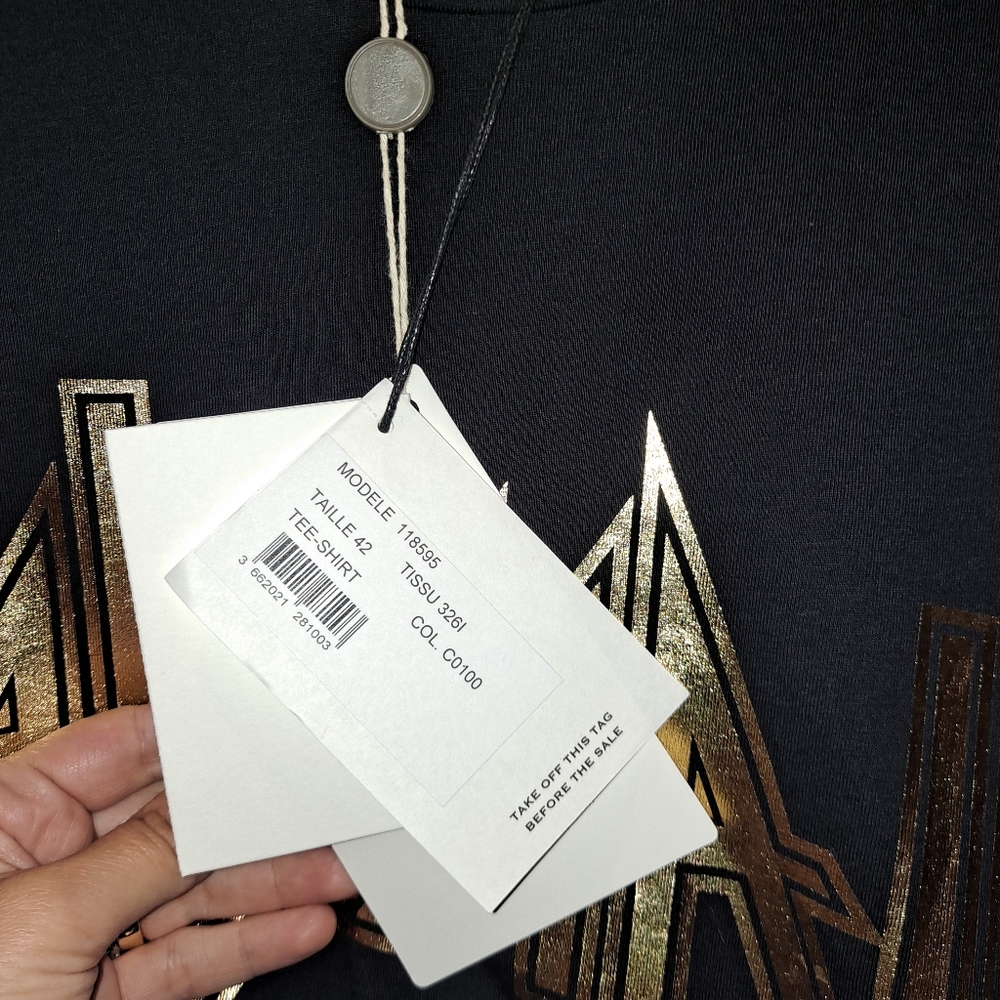 Balmain black and gold tee size 42 - Picture 4 of 5
